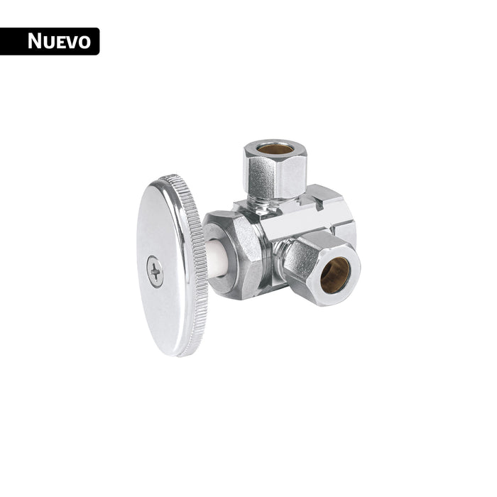 Llave ang. doble salida 3/8', multivuelta, barrilito, FOSET