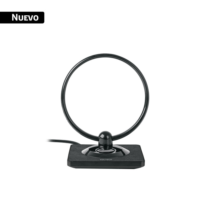 Antena interior para TV HD, tipo aro, 30 dB, VOLTECK
