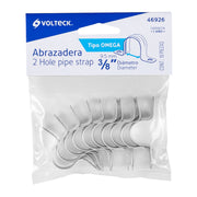 Bolsa c/10 abrazaderas tipo omega 3/8' p/tubo pared delgada