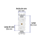 Interruptor dúplex de palanca, Standard, blanco, VOLTECK