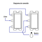 Interruptor de 3 vías, marfil, línea VOLTECK BASIC