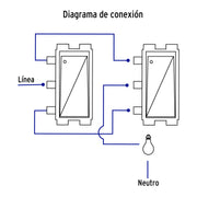 Interruptor de 3 vías, línea Italiana, color blanco, VOLTECK