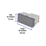 Interruptor de 3 vías acero inox de 1 módulo, línea Lisboa