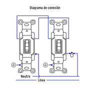 Interruptor vertical de palanca, 3 vías, Standard, blanco