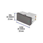 Interruptor sencillo acero inox de 1 módulo, línea Lisboa
