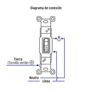 Interruptor vertical de palanca, Standard, blanco, VOLTECK