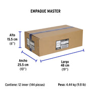 Interruptor 3 vías acero inox de 1.5 módulos, línea Lisboa