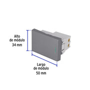 Interruptor 3 vías acero inox de 1.5 módulos, línea Lisboa