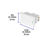 Interruptor de 3 vías blanco de 1.5 módulos, línea Lisboa