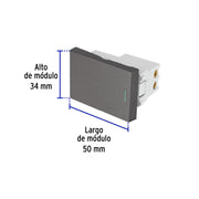Interruptor sencillo acero inox de 1.5 módulos, línea Lisboa