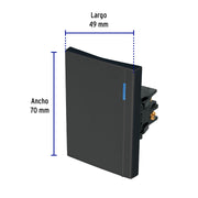 Interruptor de 3 vías, 3 módulos, línea Española, negro