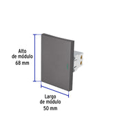 Interruptor 3 vías acero inox de 3 módulos, línea Lisboa