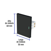 Interruptor de 3 vías negro de 3 módulos, línea Lisboa
