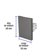 Interruptor sencillo acero inox de 3 módulos, línea Lisboa