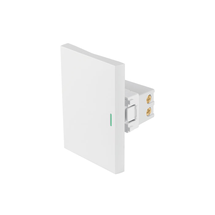 Interruptor sencillo blanco de 3 módulos, línea Lisboa