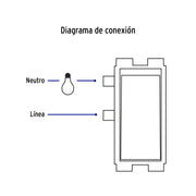 Interruptor sencillo con luz piloto, línea Italiana, marfil