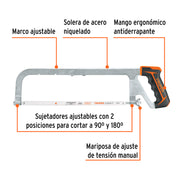 Arco 12' profesional ajustable de solera para segueta