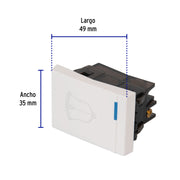 Interruptor para timbre, 1.5 módulos, línea Española, blanco