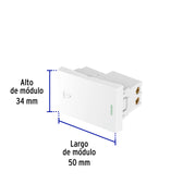 Interruptor para timbre blanco de 1.5 módulos, línea Lisboa