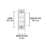 Interruptor triple, línea Classic, VOLTECK