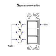 Interruptor triple, línea Classic, VOLTECK