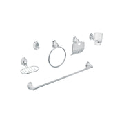 Juego de 6 accesorios para baño, cromo, FOSET AQUA