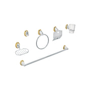 Juego de 6 accesorios para baño, cromo-oro, FOSET AQUA
