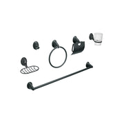 Juego de 6 accesorios para baño, negro, FOSET AQUA