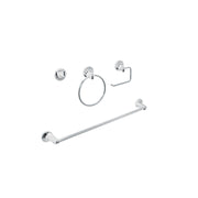 Juego de 4 accesorios para baño, cromo, FOSET AQUA