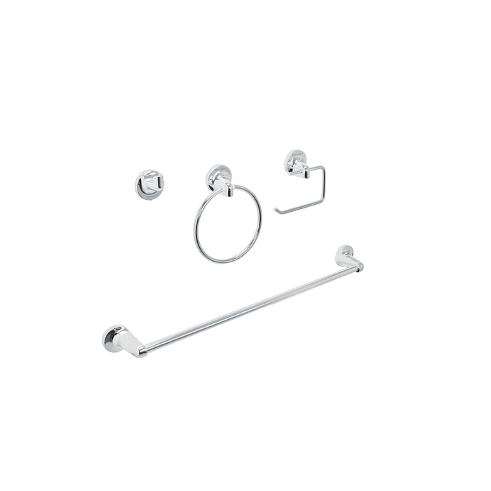 Juego de 4 accesorios para baño, cromo, FOSET AQUA