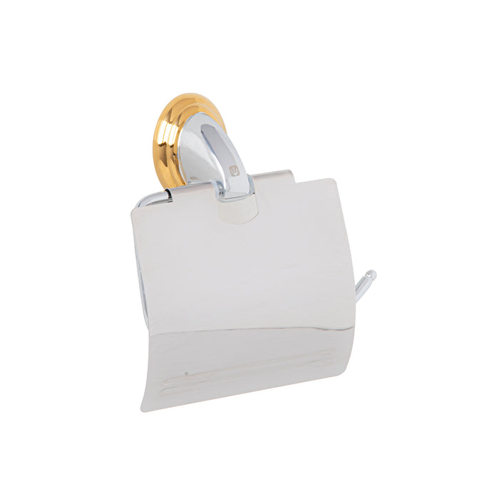 Portarrollo con cubierta, cromo-oro, FOSET AQUA