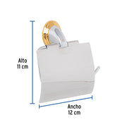 Portarrollo con cubierta, cromo-oro, FOSET AQUA