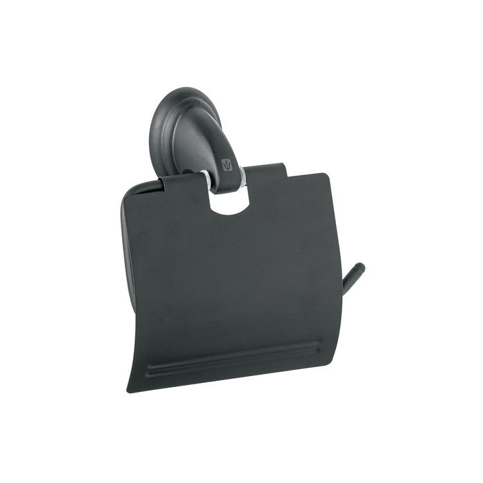Portarrollo con cubierta, negro, FOSET AQUA