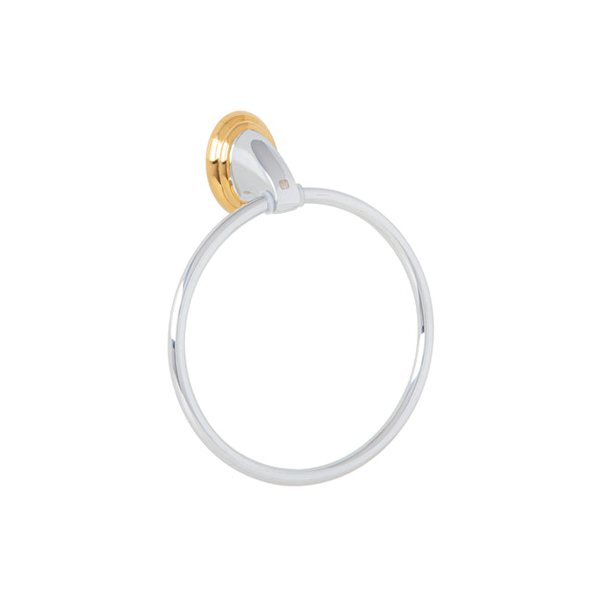 Toallero de argolla, cromo-oro, FOSET AQUA
