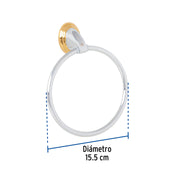 Toallero de argolla, cromo-oro, FOSET AQUA