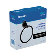 Toallero de argolla, negro, FOSET AQUA