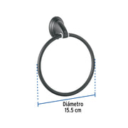 Toallero de argolla, negro, FOSET AQUA