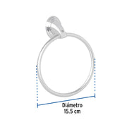 Toallero de argolla, cromo, FOSET AQUA