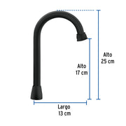 Cuello tipo bar para mezcladora de lavabo, negro mate, AQUA