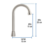 Cuello tipo bar para mezcladora de lavabo, satín, AQUA