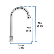Cuello tipo bar para mezcladora de lavabo, cromo, AQUA
