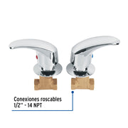 Juego llaves empotrar roscables, palanca, AQUA
