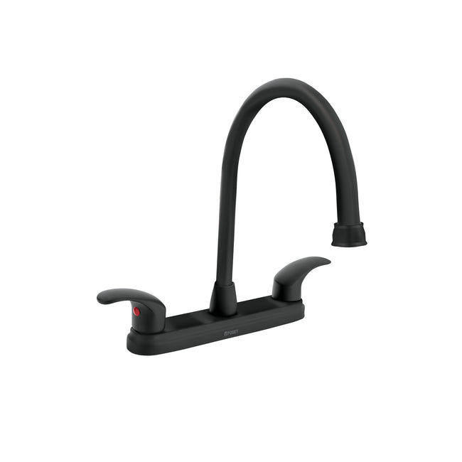 Mezcladora fregadero 8' negro, cuello largo, palanca, AQUA