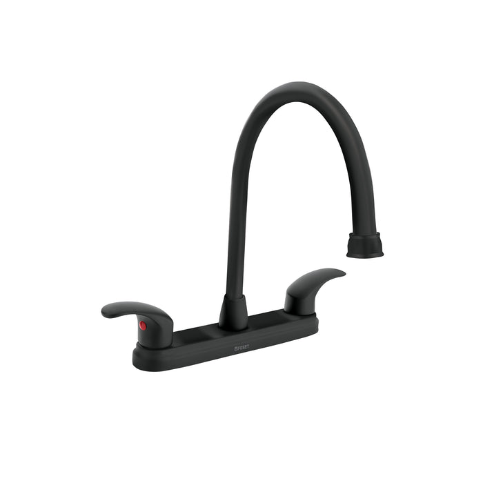 Mezcladora fregadero 8' negro, cuello largo, palanca, AQUA
