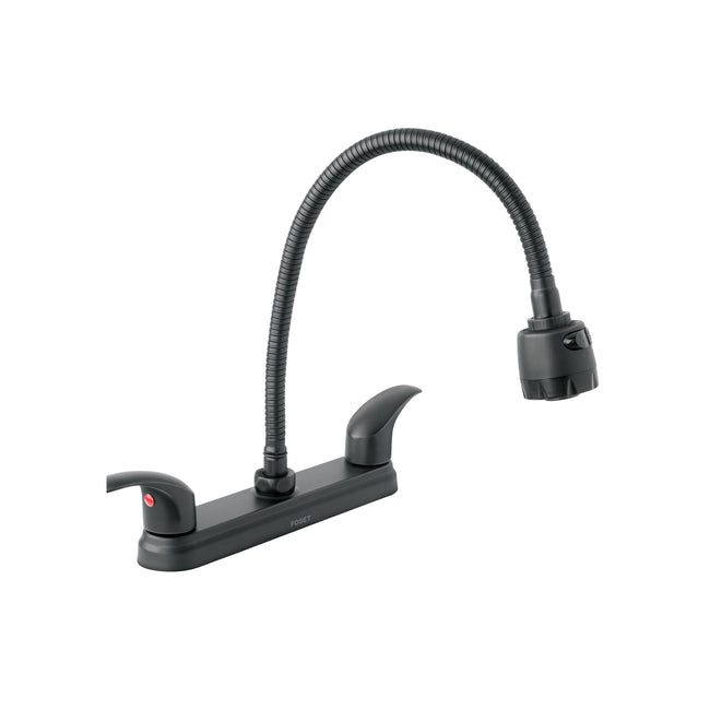 Mezcladora 8' p/fregadero, flexible, palanca, negro, AQUA