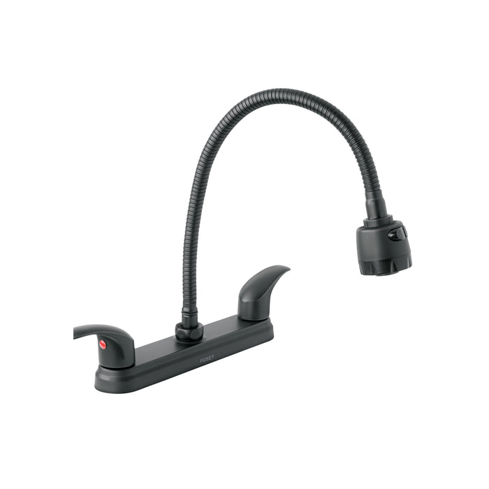 Mezcladora 8' p/fregadero, flexible, palanca, negro, AQUA