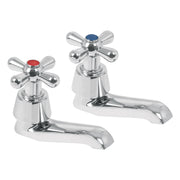 Juego 2 llaves individuales para lavabo, cromo, cruceta,AQUA