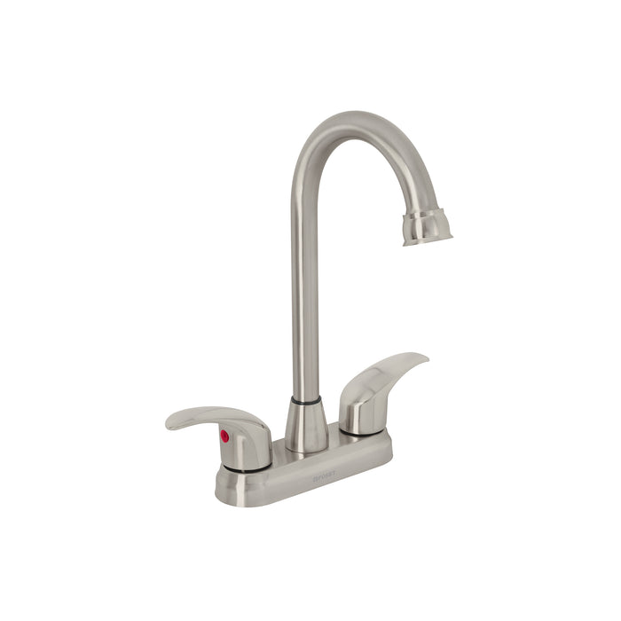 Mezcladora lavabo 4' satín, tipo bar, palanca, AQUA