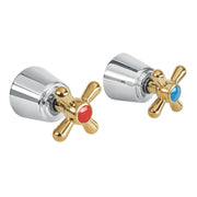 Juego de manerales de cruceta para regadera, cromo oro AQUA