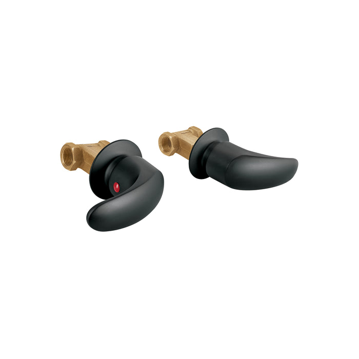 Juego de manerales de palanca para regadera, negro mate AQUA